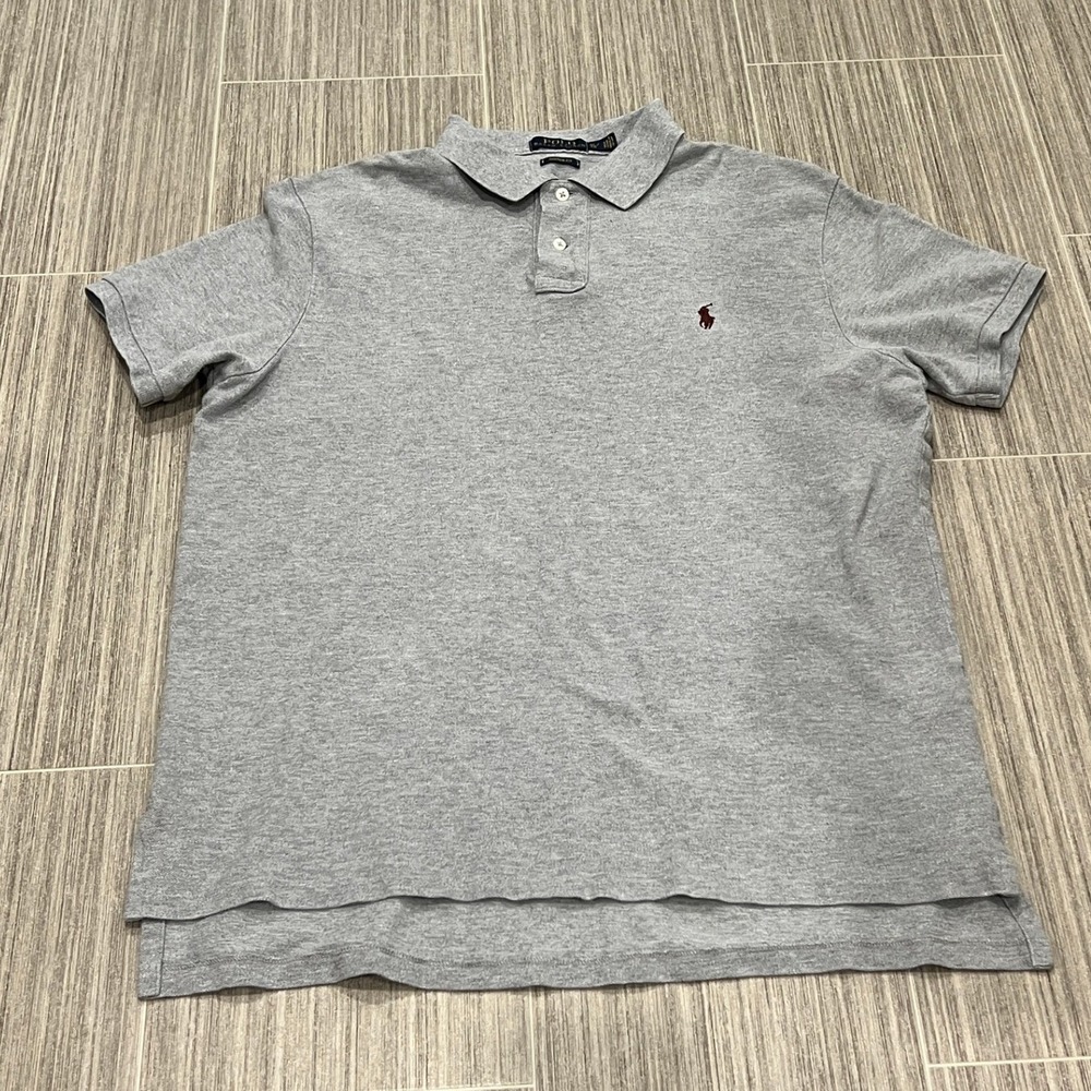 Ralph Lauren Polo Shirt Mens XL Gray Short Sleeve Pony‎ Rugby Outdoors